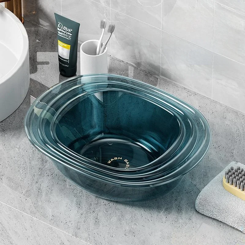 

Thiened Oval Plastic Basin for Face Waing Foot Waing Baby Laundry Home Use Student Dormi Batoom Cleaning Tool