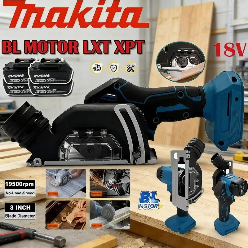 

Аккумуляторная угловая шлифмашина Makita 19500 об/мин, 3 дюйма, для резки плитки, дерева, пластика, совместима с аккумулятором 18В