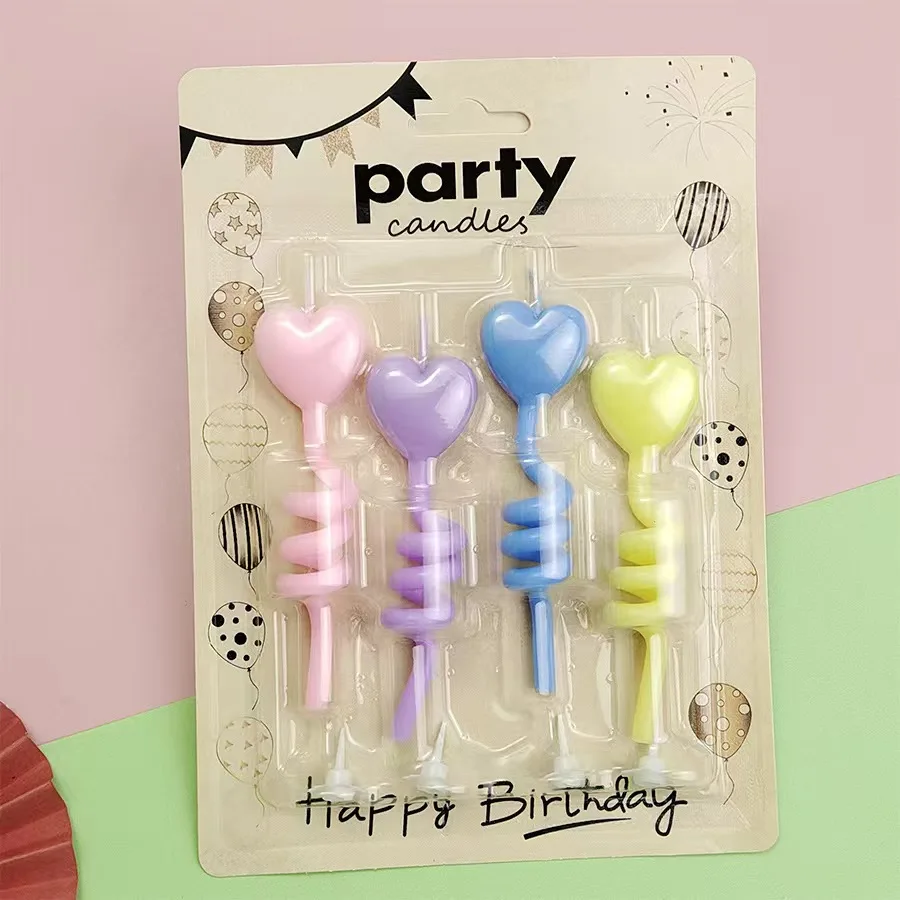 4PCS Kreative Bunte Rotierende Sterne Liebe Geburtstag Kuchen Kerzen 5-Zackigen Stern Jahrestag Wishing Party Backen Plugin – Detail 4