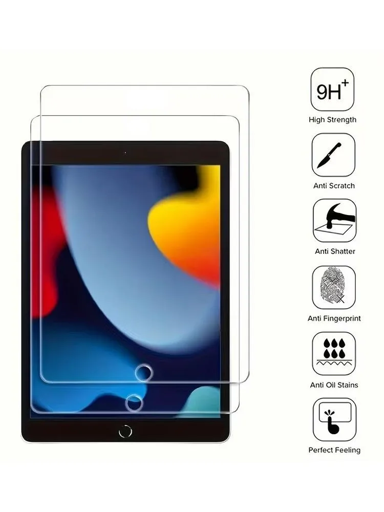 2 Stück Schutzglasfolie für iPad 10 Mini 6 7 Air 5 4 3 9.7, für iPad 10.2 5 6. 7 8 9. Pro 11 12.9, gehärteter Displayschutz