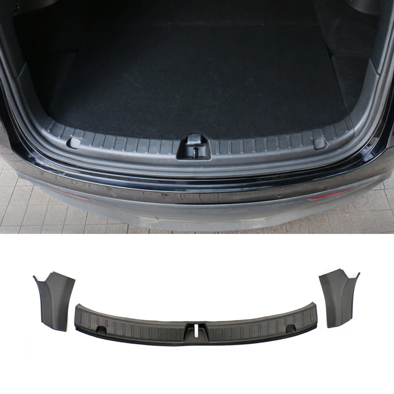 Car Full Coverage Rear Trunk Guard Plate ABS Side Corner Protective Cover  Decoration Accessories For Tesla 2021-2022 Model 3