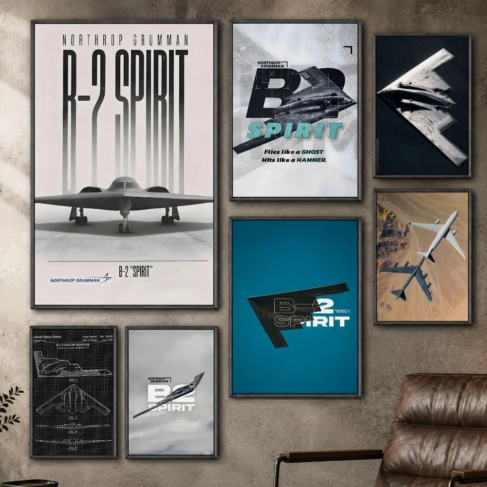 Aviation B2 B1 B52 Bomber Aircraft Poster  PP Self Adhesive Home Garage Dorm Bar Wall Decor Aesthetic Retro Gift