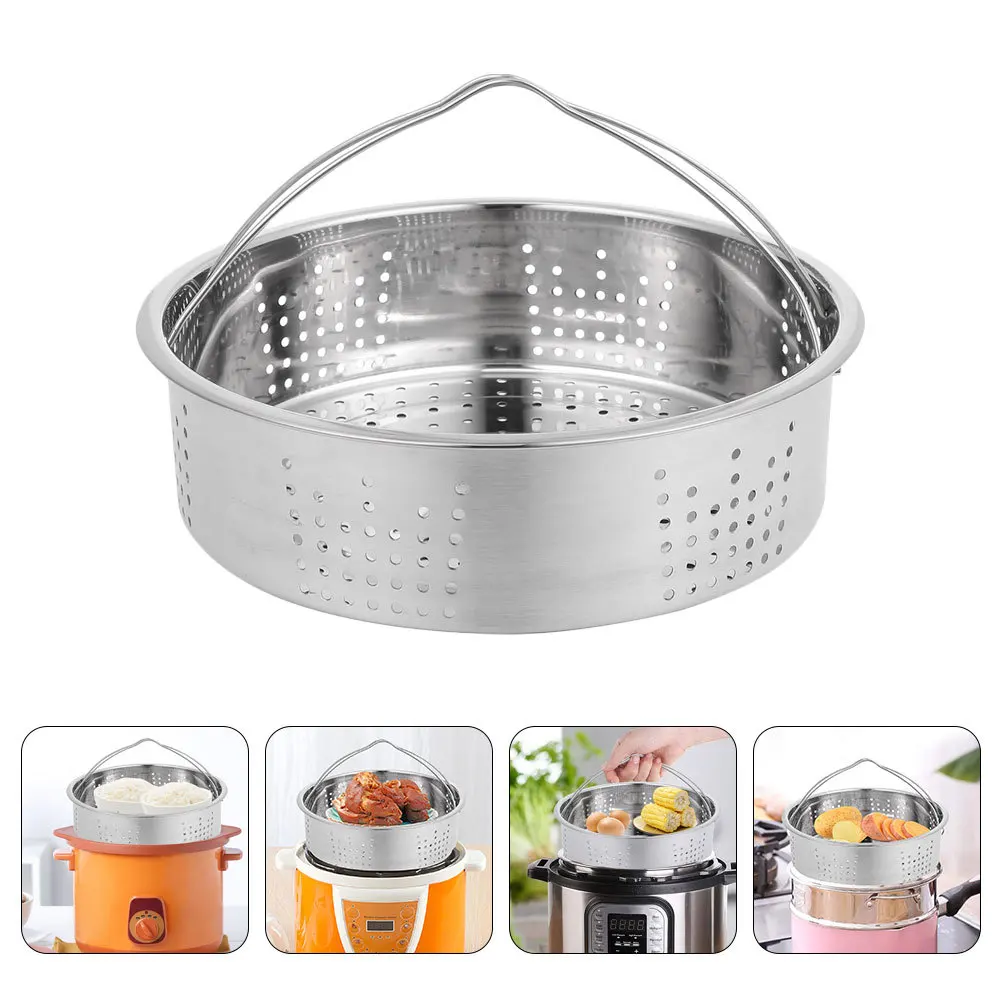 

1 pc Stainless Steel Round Food For Electric Rice Cooker Multi-Functional Kitchen Steamer Reusable Cooking Basket Household