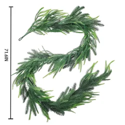 6&9 feet dense Christmas Norfolk pine artificial green leaf wreath Christmas holiday fireplace table home decor