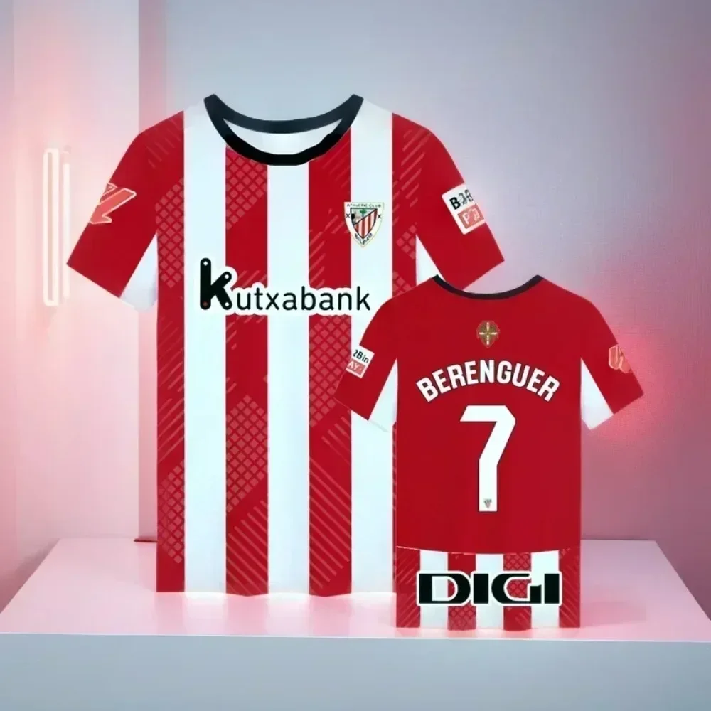 Camiseta de fútbol 2025, camisetas de manga corta de verano para hombre, camisetas de secado rápido con estampado 3D para mujer, camisetas deportivas de ocio, ropa de entrenamiento