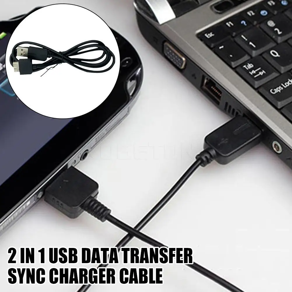 Kabel pengisi daya untuk PSVita 1000 1.2m, kabel pengisi daya Usb Transfer Data sinkronisasi garis