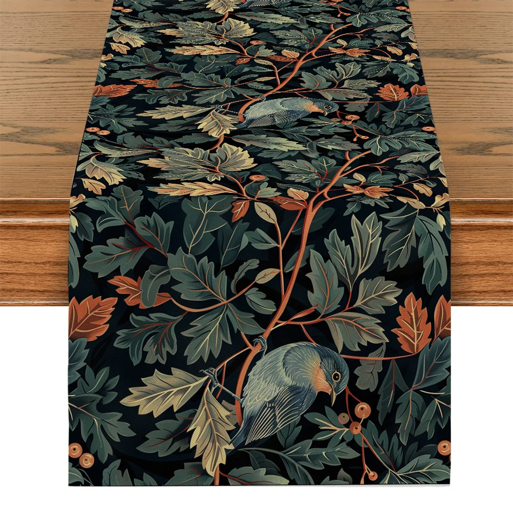 Bird  Table Runners for Dining Table Decoration & Accessories Printed Runner Decor Party Dinning Decorations Parties Room