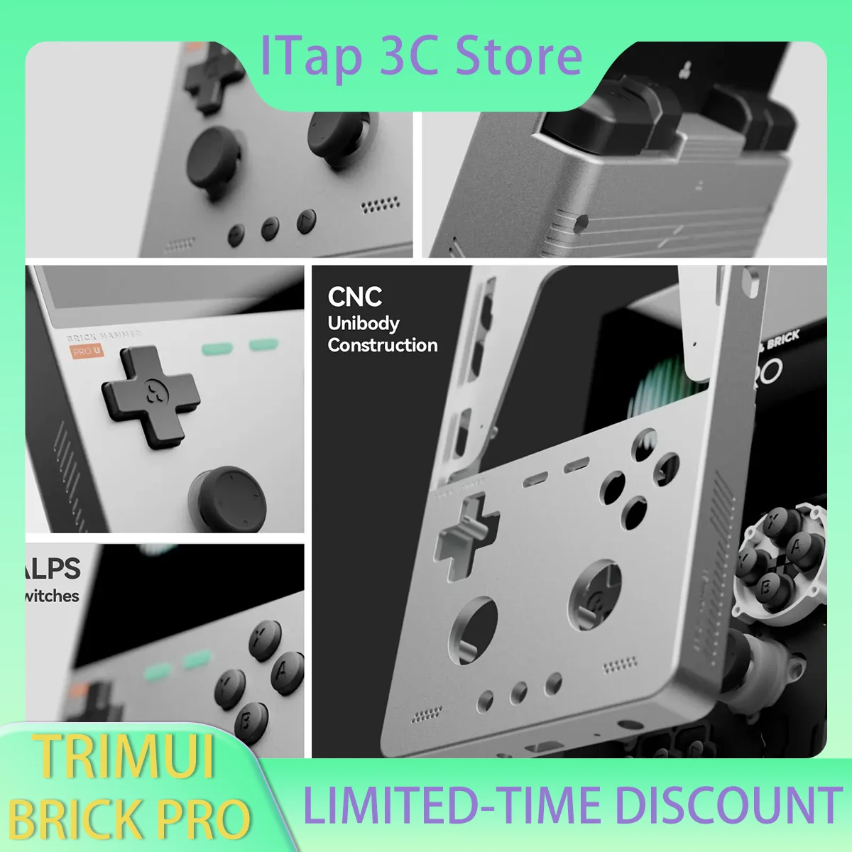 New TRIMUI BRICK PRO Retro Handheld Game Console Open Source PSP NDS GBA Arcade Video Game Player 5000mAh Classic Gaming Gift