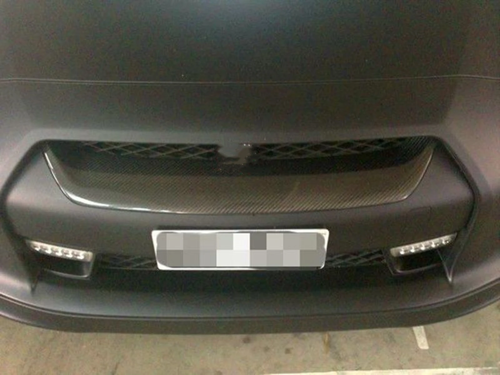 Kohle faser Frontgrill Lippen verkleidung obere Stoßstange Haube Mesh Grill Schutz platte Panel Streifen für Nissan GTR R35 2015-2017