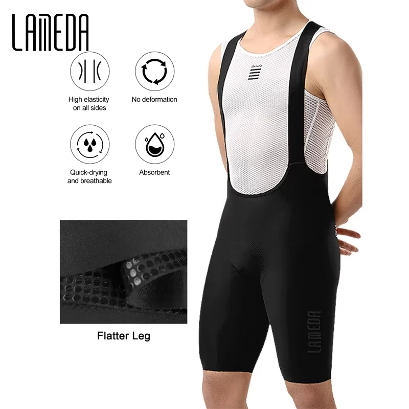 LAMEDA Herren-Radtrikot-Shorts, professionelle Radhosen mit 6-Stunden-Polsterung, hoher Bund, atmungsaktive Fahrradshorts für Rennräder