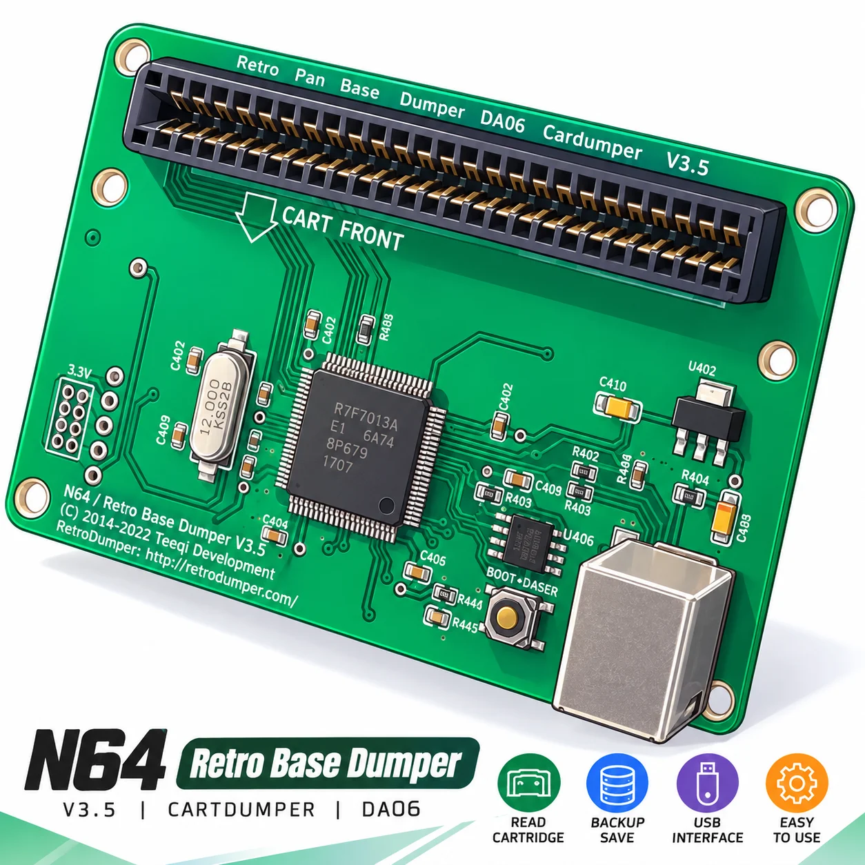 N64 Retro Base Dumper V3.5 USB Cartridge Reader Backup Tool for Nintendo 64 Game ROM Save Dump