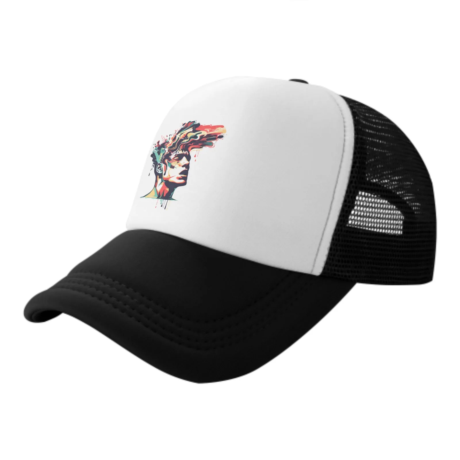 Gorra de béisbol de moda de arte abstracto para adultos, sombrero de malla ajustable, deportiva, transpirable, camionero, Hip Hop, Unisex, para exteriores