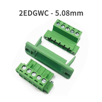 (1 Set) KF 2EDGWC 15EDGWC - 5.08mm Set of 3 Solderless Butt Connector Through Wall Terminal Block with Flange Fixing Frame 2~24P
