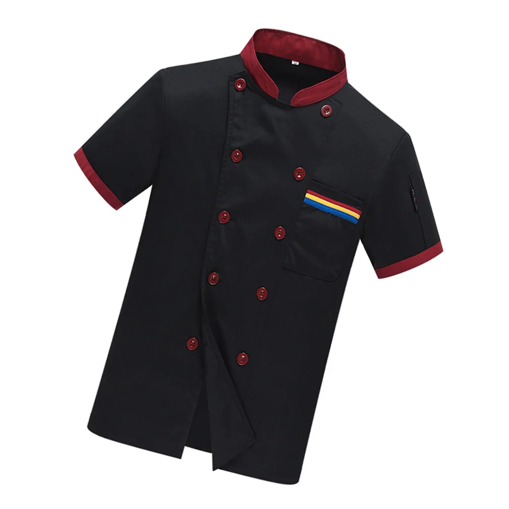 

2Xl Short Sleeve Chef Coat Men'S Breathable Oil-Proof Washable Workwear For Restaurant Hotel Kitchen Staff Uniform Clothing