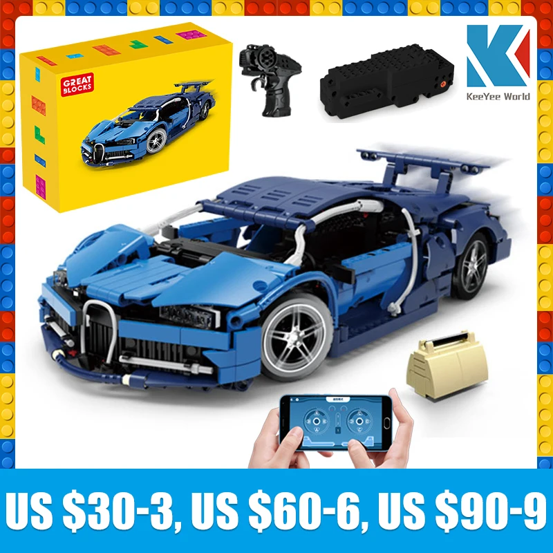 KeeYee World K96123 KAIYU Technical APP Remote Control Moter Power Building Blocks Bricks Super Racing Car Sets Toys Gift Kids