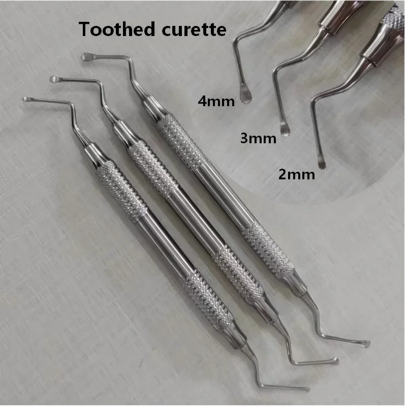 Dental Double-Ended Jagged Curette Scaler Periodontal Cleaning Caries Removal Dentist Instruments