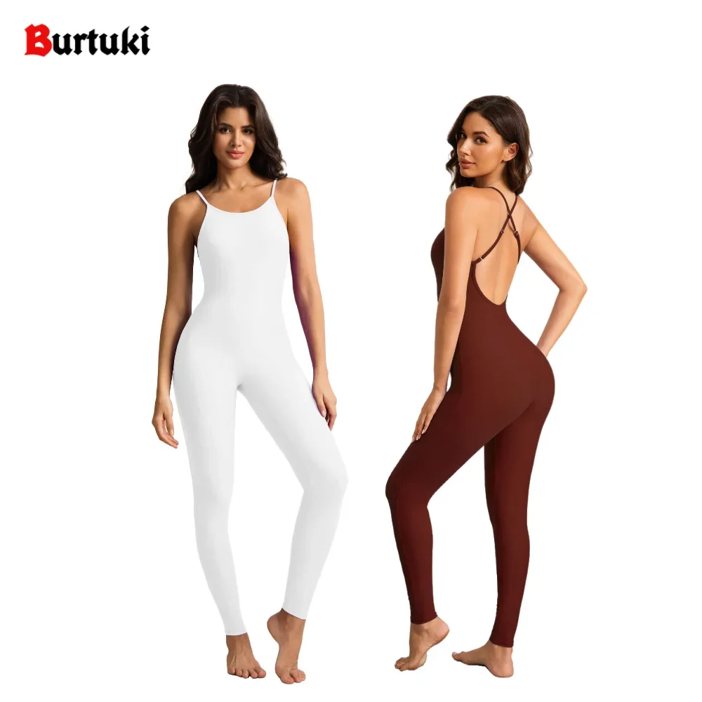 

Women's Bodycon Jumpsuit Sleeveless Slim Fit Casual Sporty Fitness Playsuit All-In-One Activewear for Full Seasons
