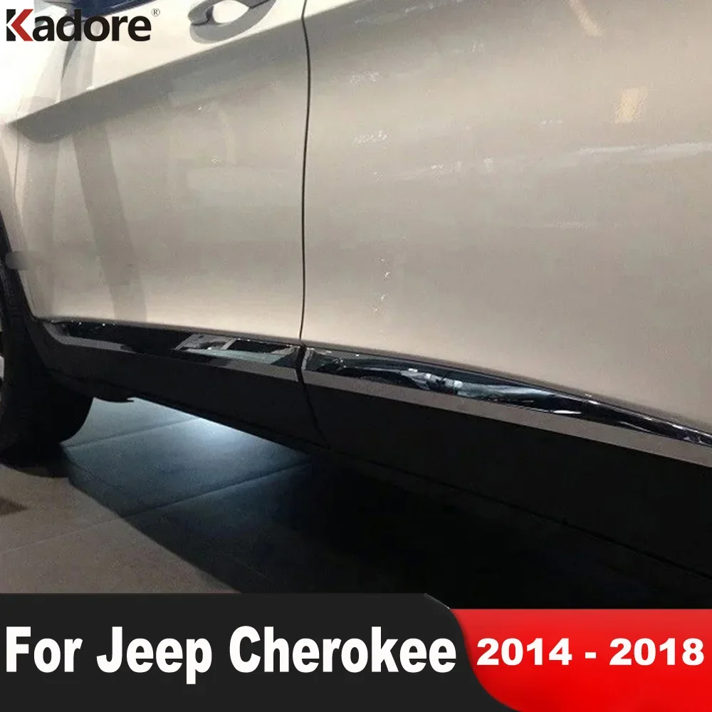 

For Jeep Cherokee 2014 2015 2016 2017 2018 Chrome Car Side Door Body Trim Door Line Panel Streamer Molding Strip Accessoires