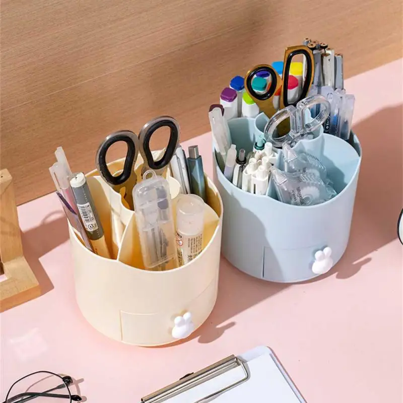 Makeup Storage Holder Multifunctional With Smooth Edges Rotatable Convenient Office And Educational Supplies Rotable Pen Holder