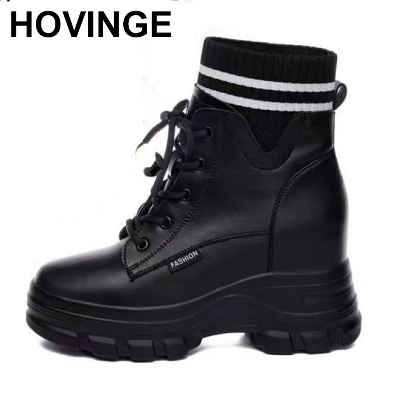

2025 New Fashion European Style Black Ankle Boots Flats Round Toe Black Lace-up Boots Woman Platform Patent Leather Shoes