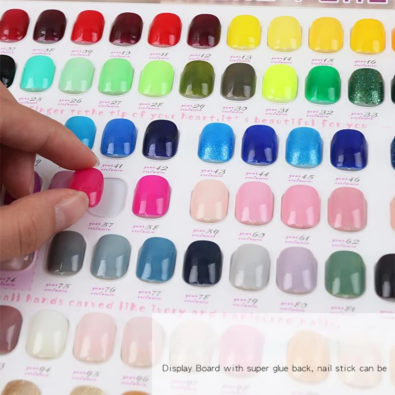 36/48/80 Colors Japanese Style Manicure Display Board Acrylic Nail Plate With False Tips UV Gel Polish Glue Colors Showing Shelf