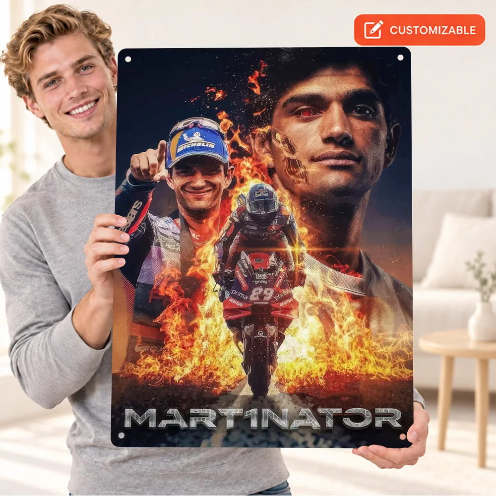 Jorge Martin Printed Poster Customized Aluminum Metal Sign Sports Photo Collage Wall Art For Home Office Motorsport Lover Gift