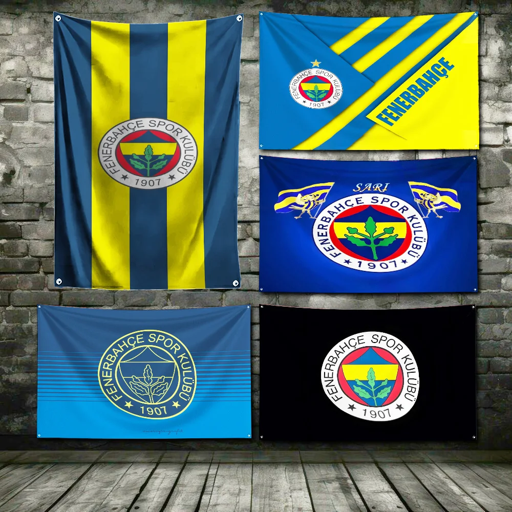 F-Football Game Fenerbahces  Flag Polyester Digital Printing Banner For Garage or Out door Decoration