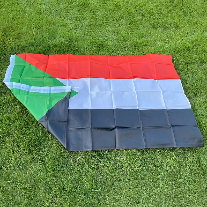 Aerxemrbrae 150X90Cm Sultan Vlag Polyester Dubbelzijdig Bedrukt Sudan Nationale Vlag Banner Voor Decor