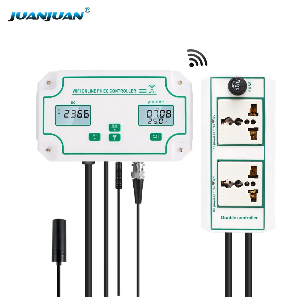 2025 WIFI 3 in 1 Temp/PH/EC/Detector Controller Relais Elektrode Bnc Type Sonde waterkwaliteit Tester Monitoring Tool