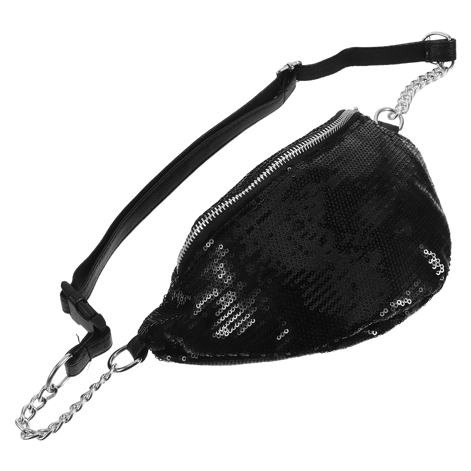 

Elegant Fanny Bag for Women Stylish Sequins Waist Pack Fashion Hip Belt Pouch Lightweight Travel Bag Zip Closure Gift