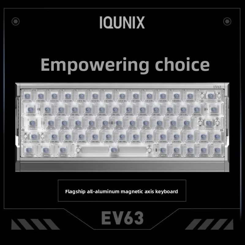 IQUNIX EV63 Magnetic Switch Gaming Keyboard Aluminum Alloy Hot Swappable FPS 0.125ms Low Latency E-sports Gamer Keyboard