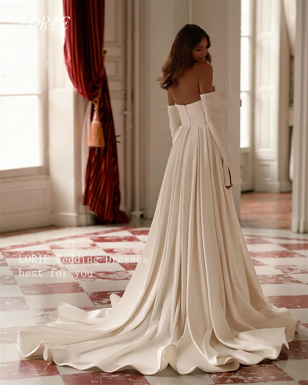 LORIE luxe chérie une ligne robe de mariée côté limon sans manches robes de mariée tempérament robe de mariée personnalisé 2026