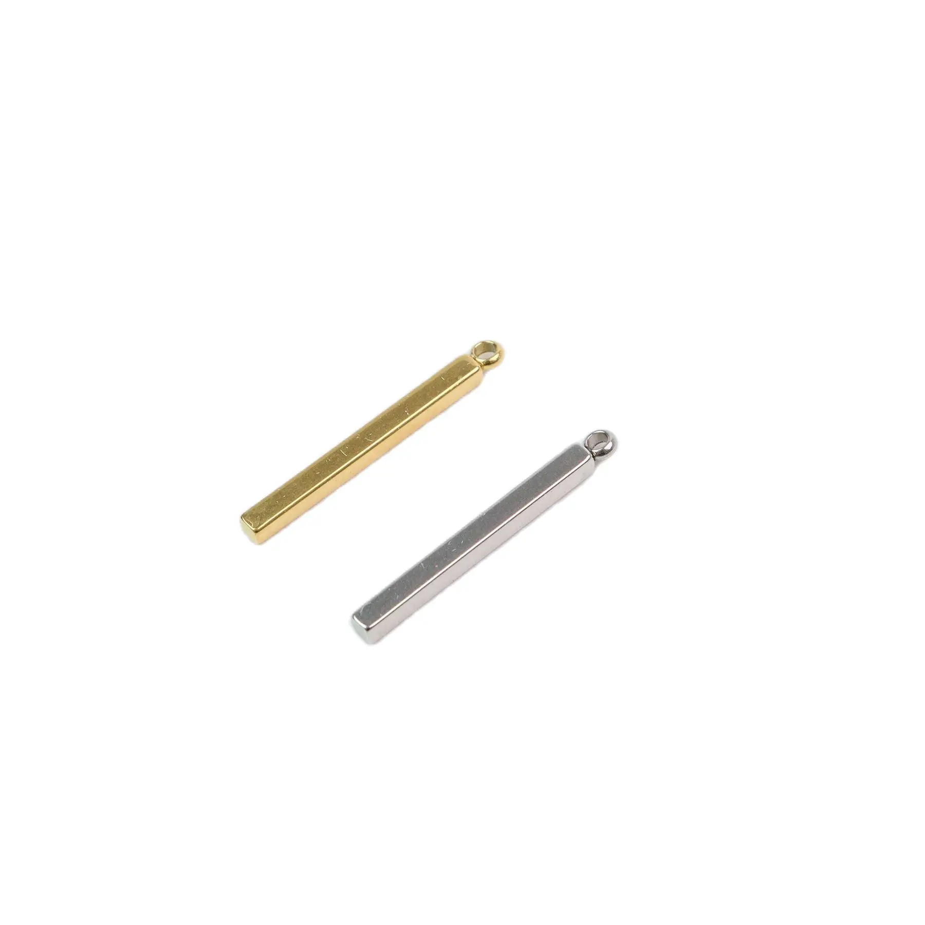

10pcs Stainless Steel Long Bar Jewelry Charms Pendant DIY Handcraft Waterproof Antiallergic