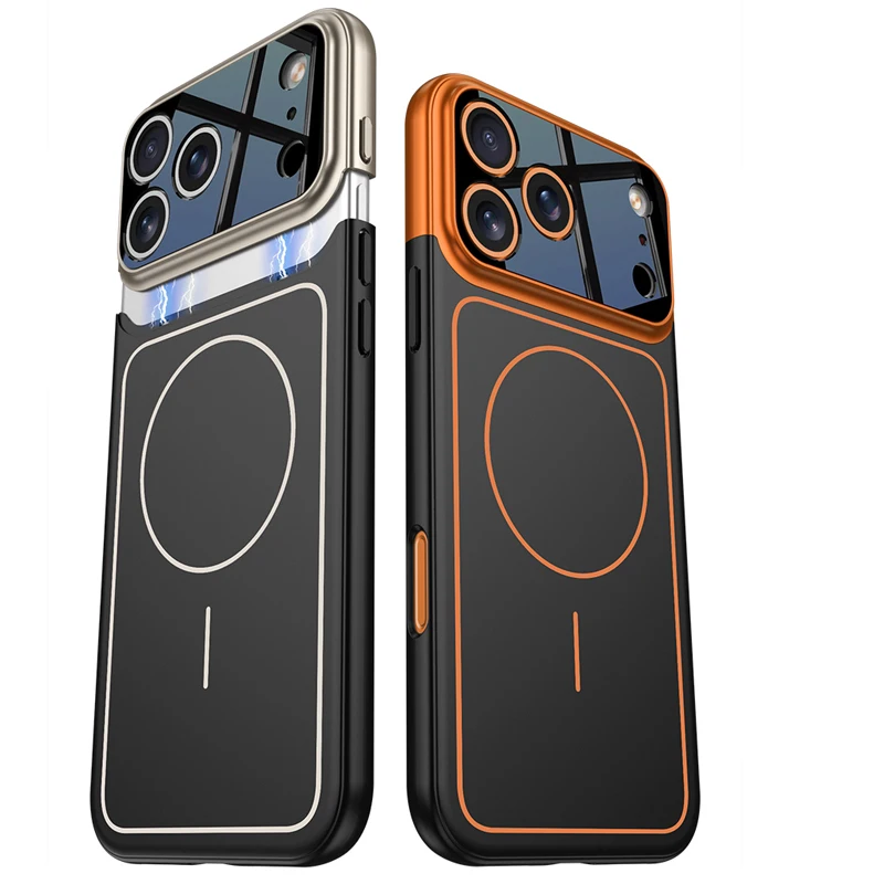 

Suitable for Apple17ProPhone case17PromaxColor-Contrast Master Magnetic Slim Ring Frame Full-Coverage Protective Case