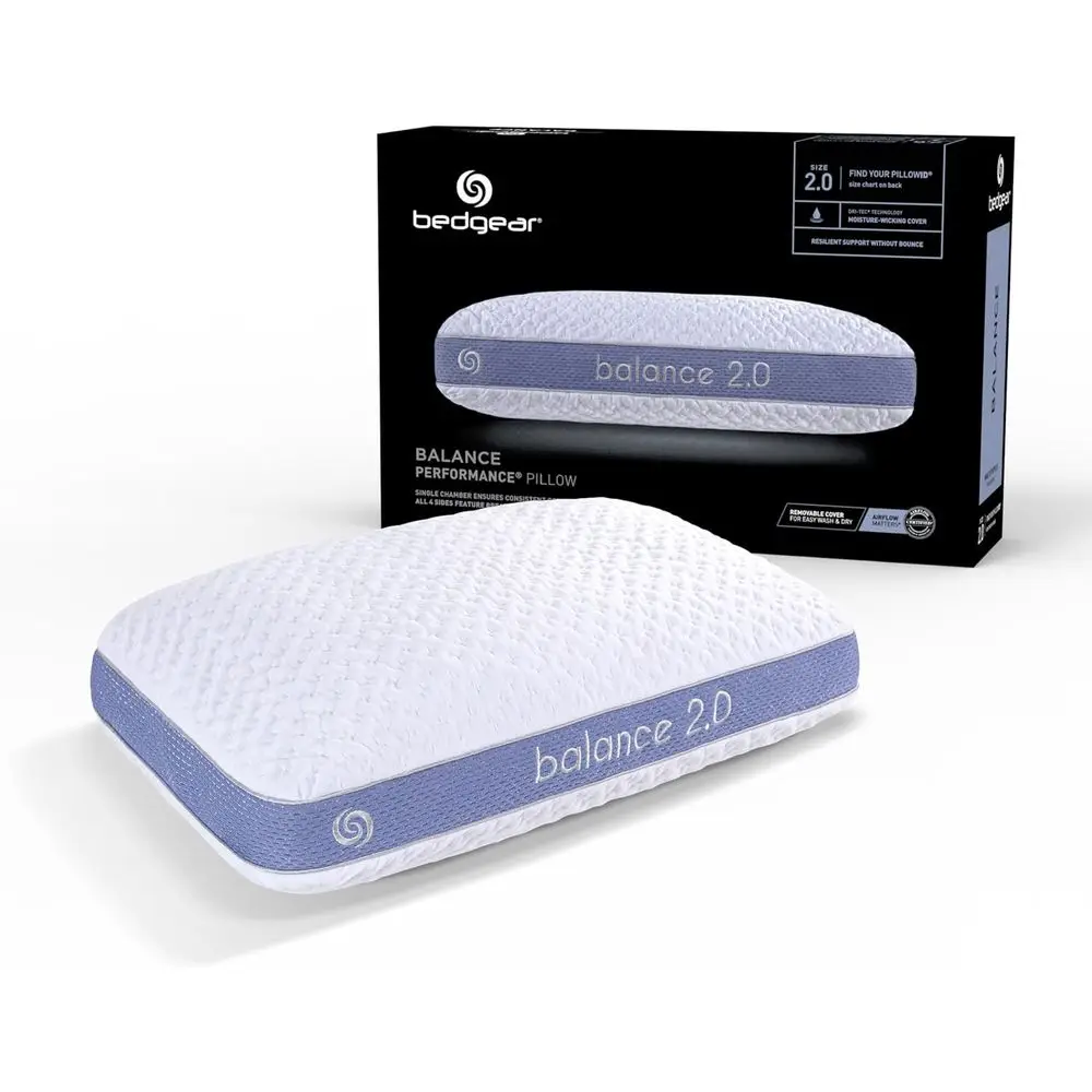 

Moisture-Wicking Pillow for All Sleep Positions - Medium Firmness, Washable Cover, 20x26x5.75