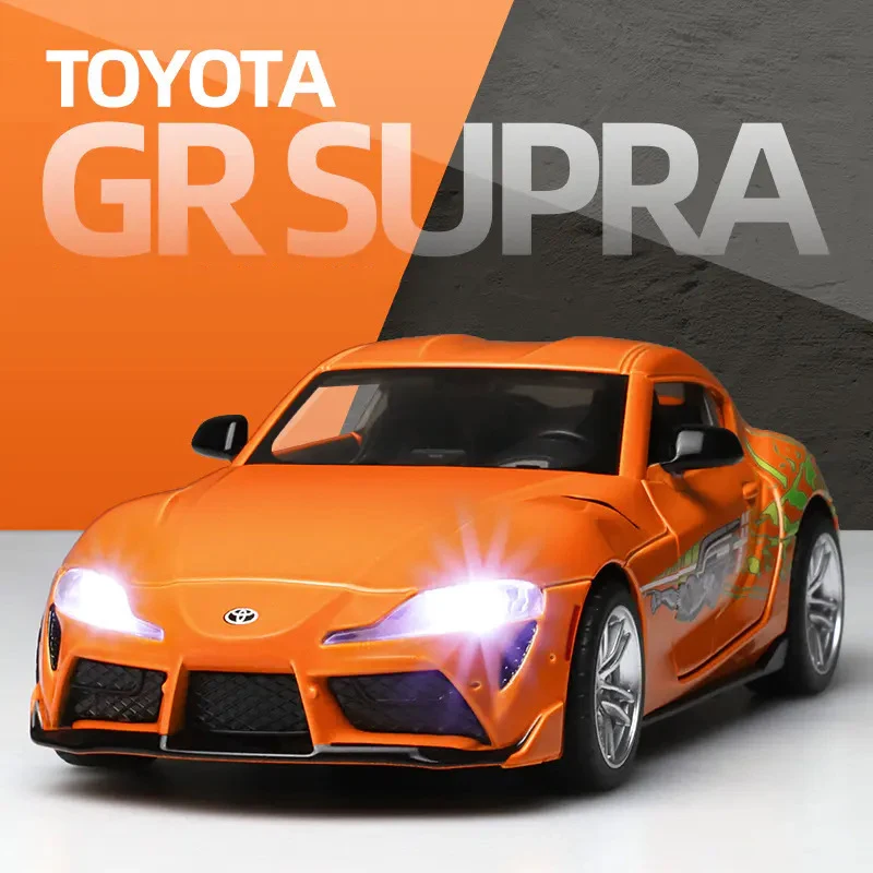 1:32 Toyota Supra Super Sport Car Model Alloy Metal Diecast Sound Light Pull Back Toy Model Cars toy Collection