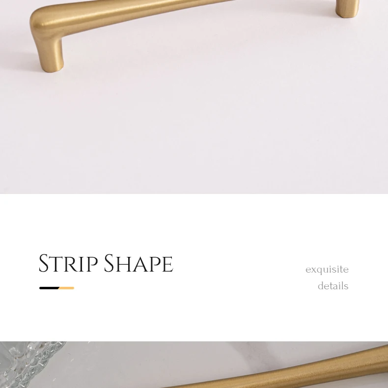 Detail of a brushed brass handle and its mounting foot