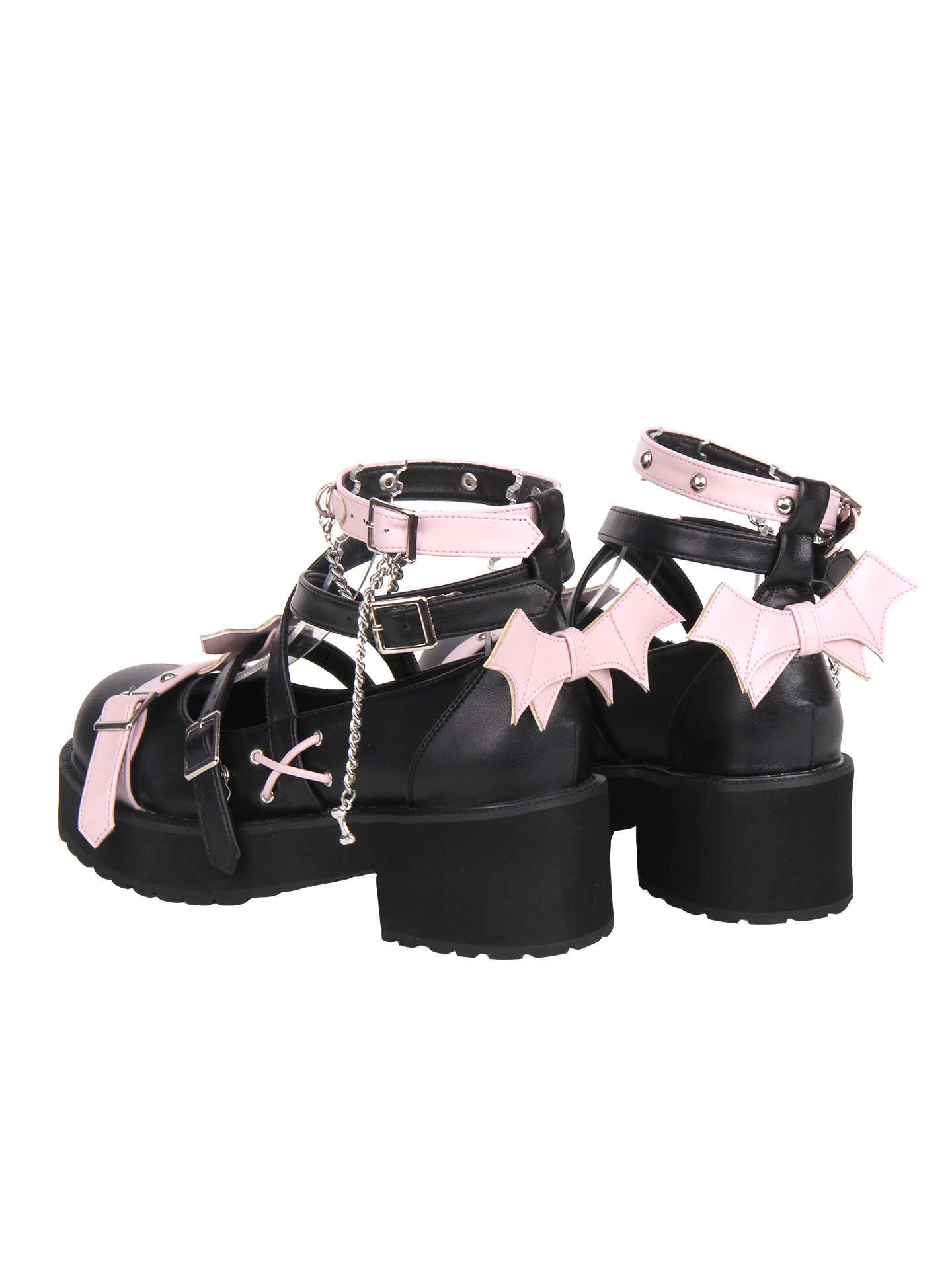 2025 New Lolita Shoes Sweet Cool Style Rivet Chain Decoration Thick Bottom Sponge Cake Slope Follow Up Shoes