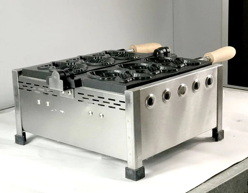 شواية وافل تاياكي من الفولاذ المقاوم للصدأ من نوع الغاز/آلة وافل كعكة السمك/صانع تاياكي