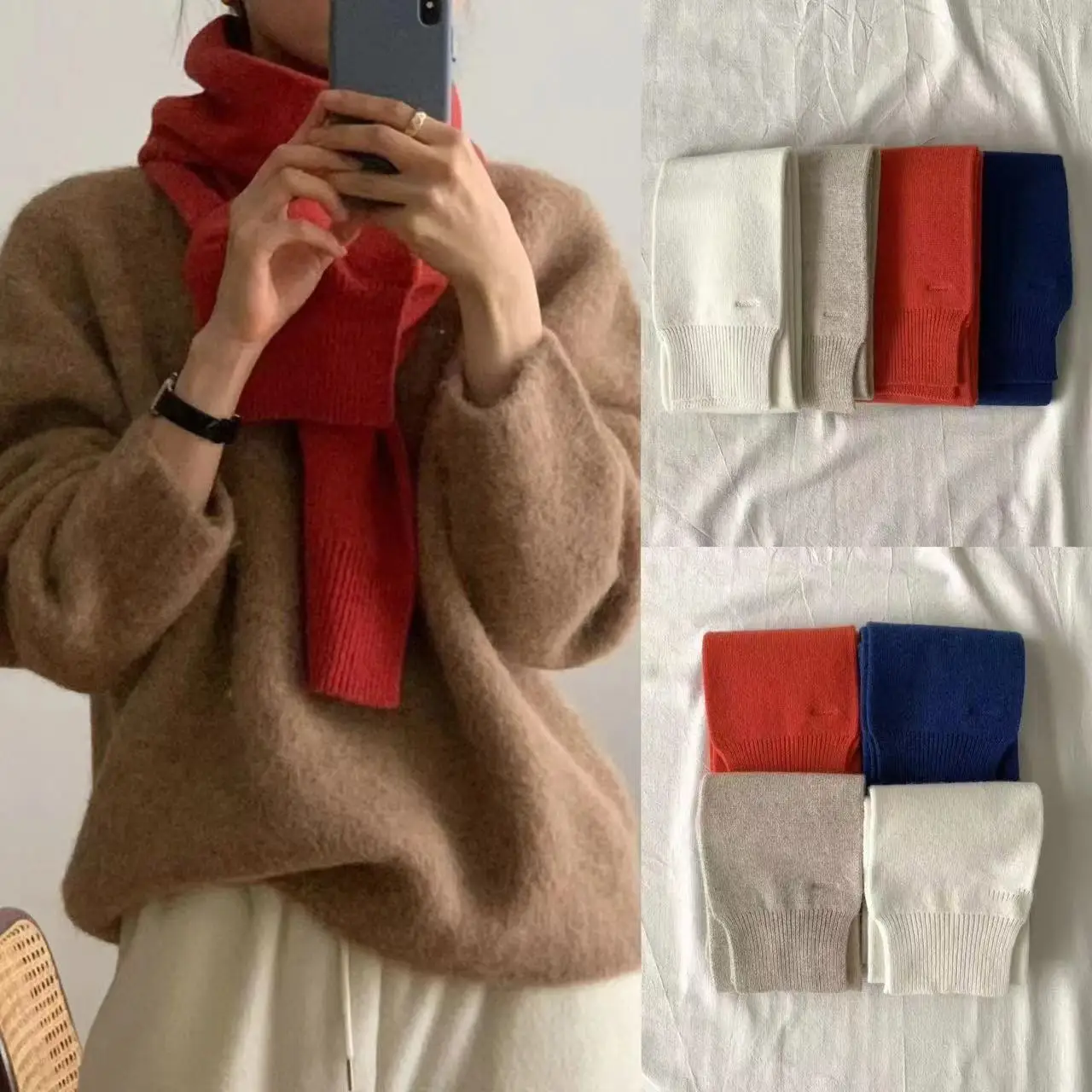 

Теплый шерстяной шарф и теплый женский длинный вязаный многоцветный универсальный осенне-зимний аккор Faion от унции