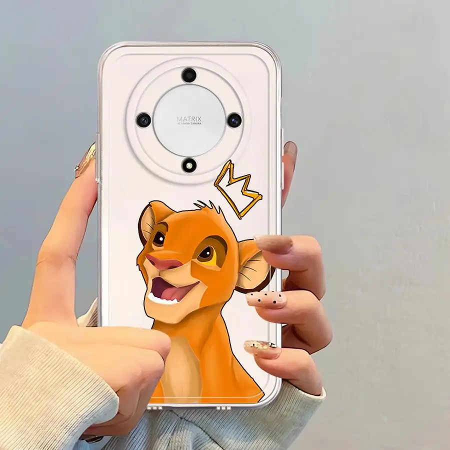 حافظة لهاتف Honor X8a 90 Lite X9a X9b X8 X7b X8b غطاء شفاف Disney Lion King