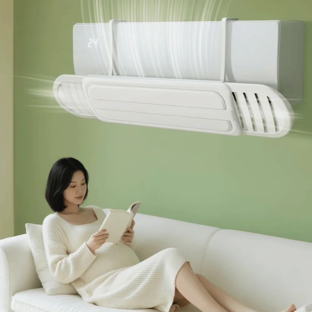 

Hanging Air Conditioning Wind Shield Adjustable Anti Direct Blowing Air Conditioning Guide Cover Telescopic Air Outlet Baffle