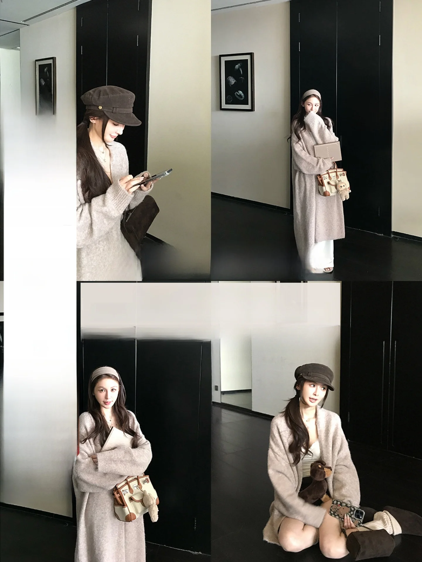 

Skk Store Luxury Long Cardigan Wool Camere Yarn Woven Cloud Soft Ladies Open Front Sweater Casual Loose Fit Spring Outerwear