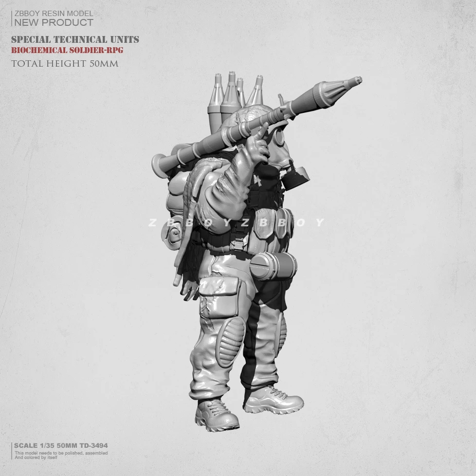 Kits de maquettes en résine de 50mm, figurine incolore à assembler soi-même (soldat en résine) 1/35 TD-3494