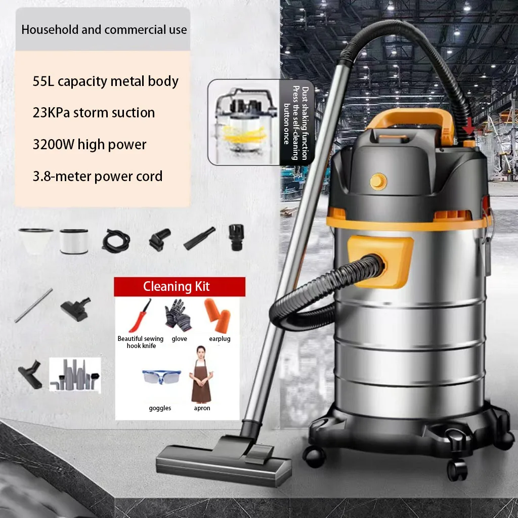 Vertical Industrial Vacuum Cleaner Large Suction Wet and Dry High Power Car Wash Seam Cleaning Household Handheld Vacuum Cleaner