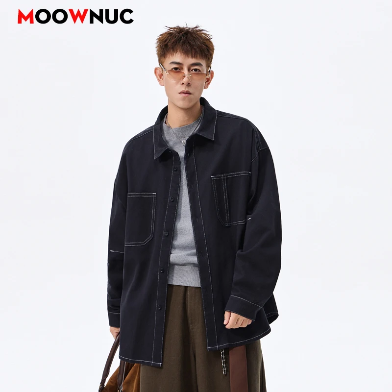 

Men's Long Sleeve Blouse Smart Casual Streetwear Men Clothing Fashion Shirts Streetdress New Spring Autumn Hombre Male Clothing