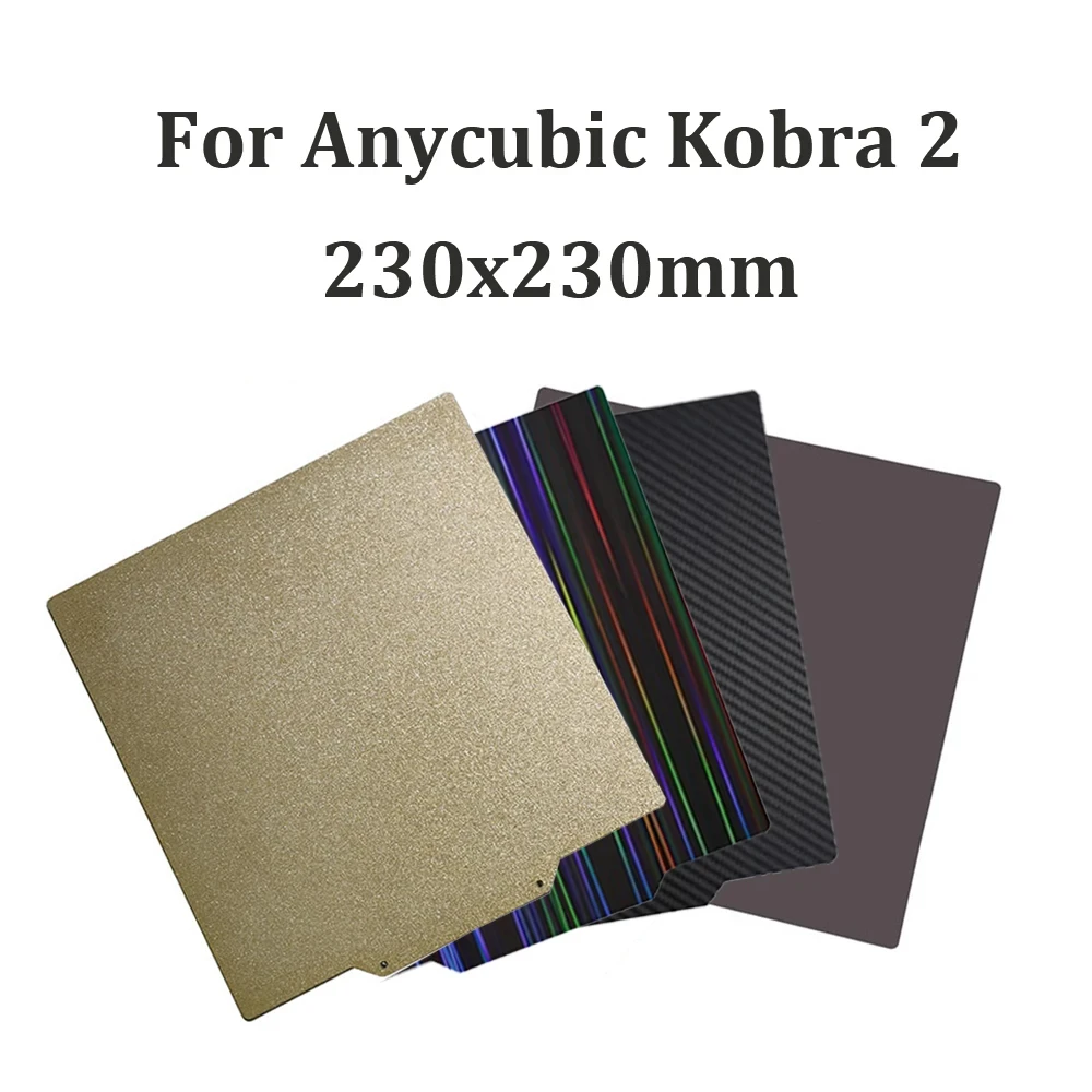 

For Anycubic Kobra 2 Neo Build Plate 230x230mm Kobra 2 Pro Heatbed PEO PET Sheet Magnetic Spring Steel Sheet Double Side