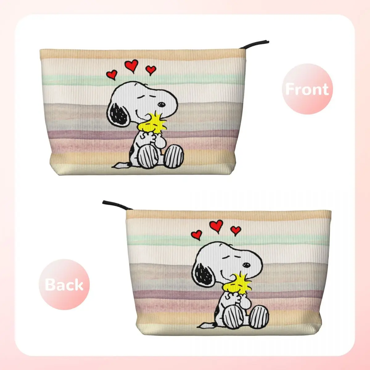 Custom Travel Cute Cartoon Snoopy Toiletry Bag Corduroy Makeup Cosmetic Organizer Women Beauty Storage Dopp Kit Case