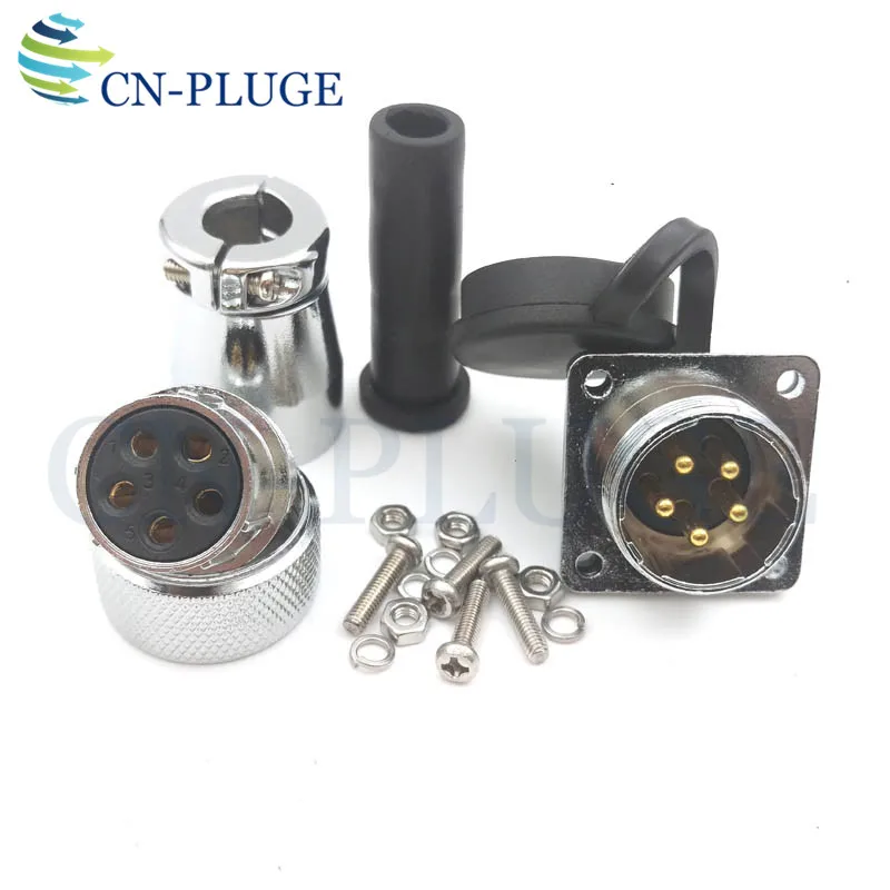 WS20 Connector Square Panel Mount 2 3 4 5 6 7 8 9 10 12 Pin Communication Aviation Cable IP67 Waterproof Female Plug Socket