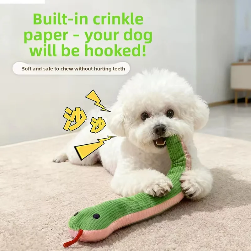 Plush Snake Interactive Pet Toy Kitten Kick Toy Durable Chew Toy Activity Play Toy For Cats Puppies Entertainment Pet Supplies